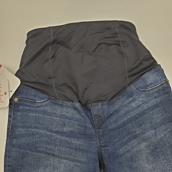 4/$25 Maternity Crossover Panel Bermuda Jean Short - Picture 5 of 7